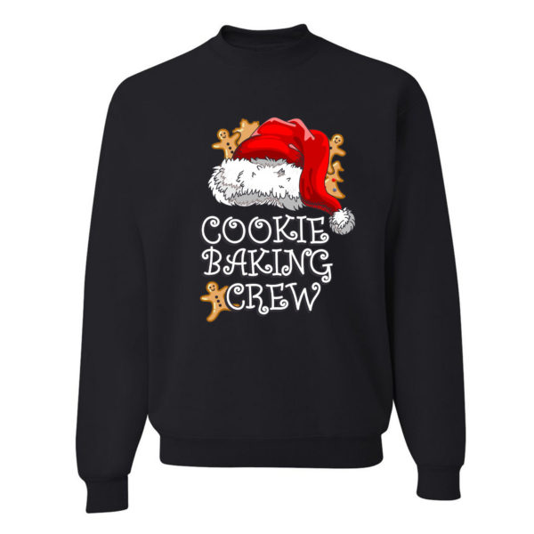 Cookie Baking Crew Santa Hat Gingerbread Christmas Sweatshirt Sweatshirt Black S