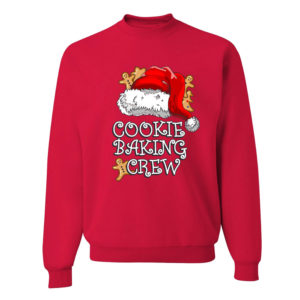 Cookie Baking Crew Santa Hat Gingerbread Christmas Sweatshirt Sweatshirt Red S