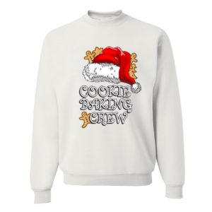 Cookie Baking Crew Santa Hat Gingerbread Christmas Sweatshirt Sweatshirt White S