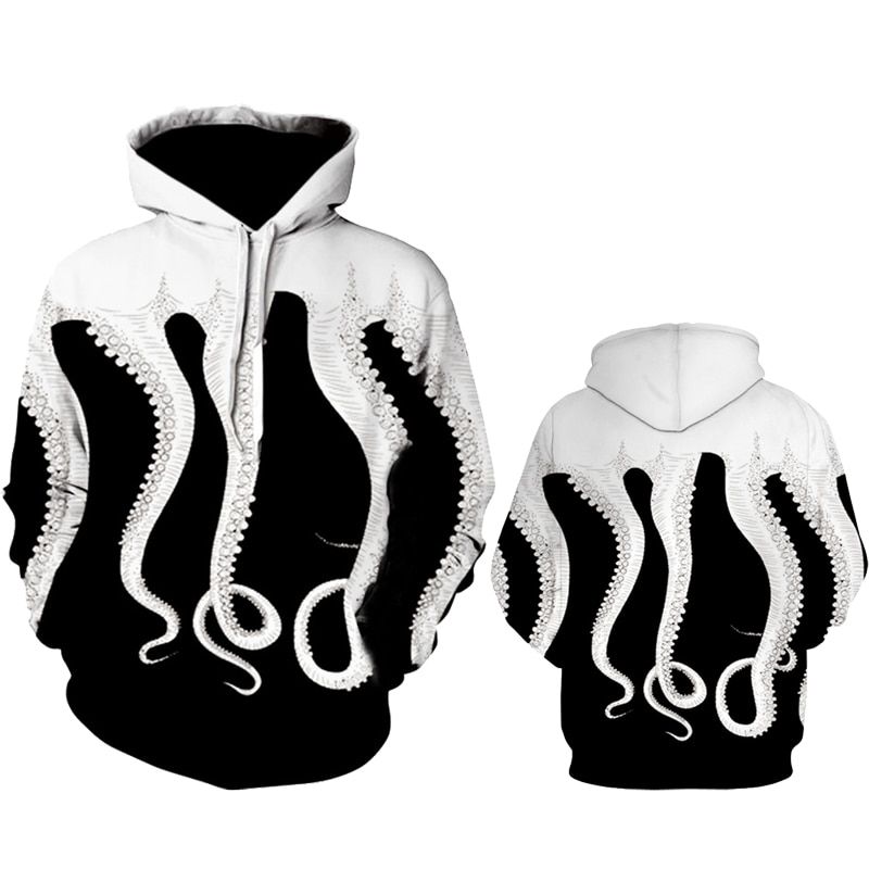 Cosmos Octopus 3D All Over Print Hoodie Style: 3D Hoodie, Color: Black