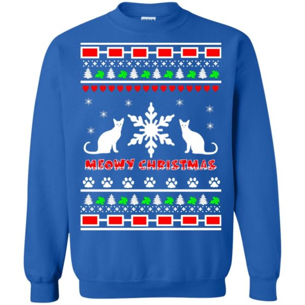 Couples Meowy Christmas Christmas Ugly Sweatshirt Sweatshirt Royal S