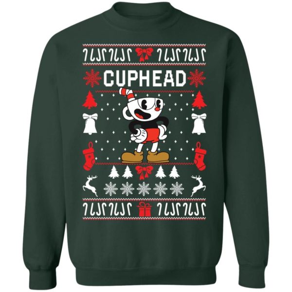 Cuphead Christmas sweater Christmas tree snowflakes Cute Cup product photo 0