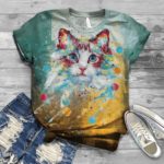 Cute Cat 3D Unisex T-Shirt 3D T-Shirt Yellow S