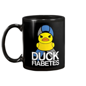Cute Duck Fiabetes Mug Ceramic Mug 11oz Black