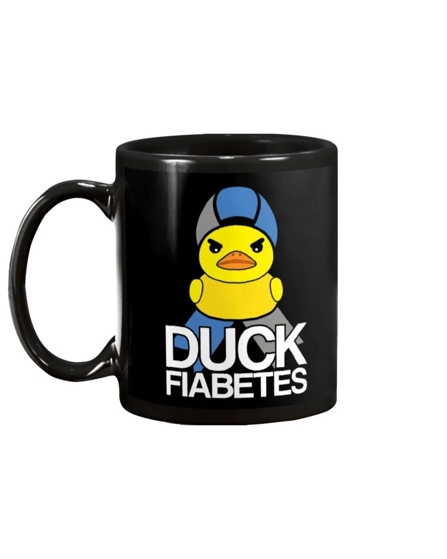 Cute Duck Fiabetes Mug Size: Ceramic Mug 11oz, Color: Black