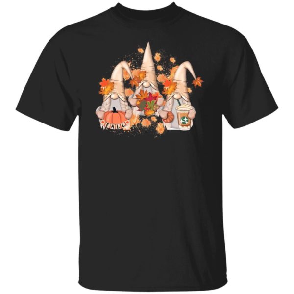 Cute Fall Gnomes Hey Pumpkins And Leaves Christmas Sweatshirt G500 5.3 oz. T-Shirt Black S