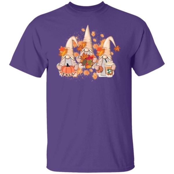 Cute Fall Gnomes Hey Pumpkins And Leaves Christmas Sweatshirt G500 5.3 oz. T-Shirt Purple S