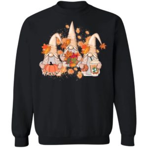 Cute Fall Gnomes Hey Pumpkins And Leaves Christmas Sweatshirt Z65 Crewneck Pullover Sweatshirt Black S