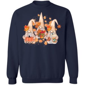 Cute Fall Gnomes Hey Pumpkins And Leaves Christmas Sweatshirt Z65 Crewneck Pullover Sweatshirt Navy S