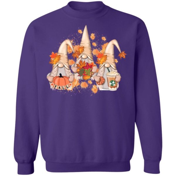 Cute Fall Gnomes Hey Pumpkins And Leaves Christmas Sweatshirt Z65 Crewneck Pullover Sweatshirt Purple S