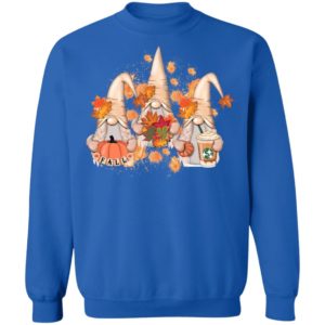 Cute Fall Gnomes Hey Pumpkins And Leaves Christmas Sweatshirt Z65 Crewneck Pullover Sweatshirt Royal S
