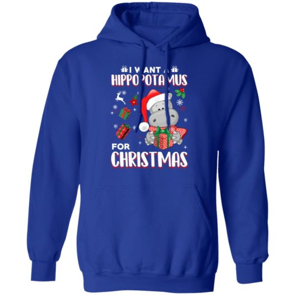 Cute Hippopotamus I Want A Hippopotamus For Christmas Gifts Christmas Shirt Hoodie Royal S