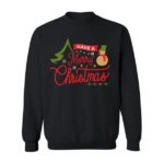 Cute Snowman Have A Merry Christmas Sweatshirt Sweatshirt Black S