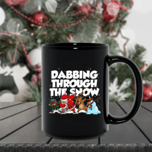 Dabbing Through The Snow Santa And Friends Coffee Mug Mug 15oz Black One Size