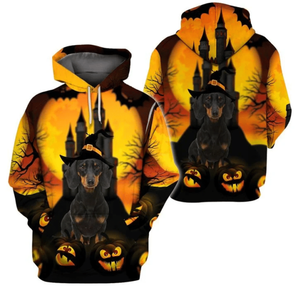 Dachshund Halloween Costume 3D All Over Print Shirt 3D Hoodie Orange S