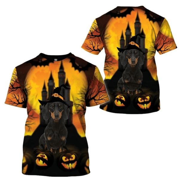 Dachshund Halloween Costume 3D All Over Print Shirt 3D T-Shirt Orange S