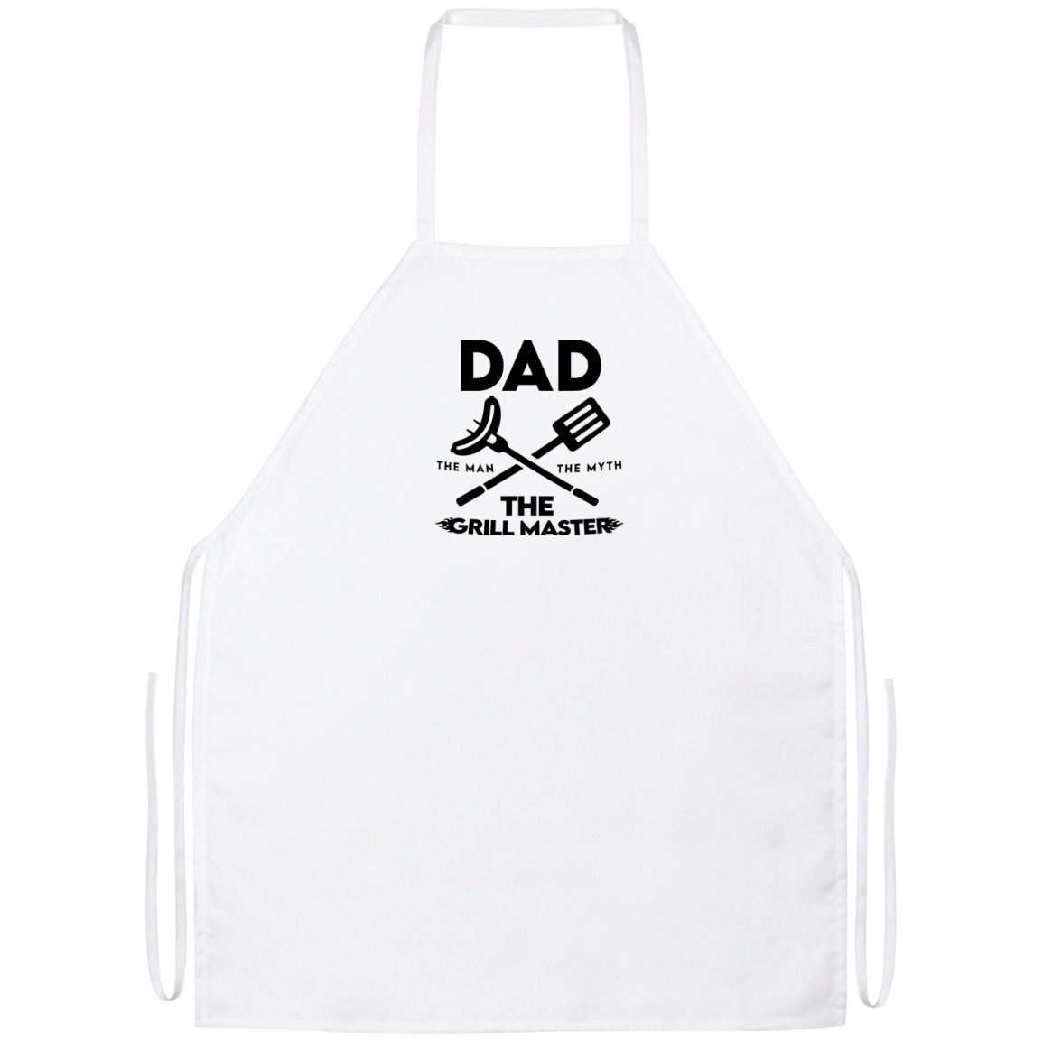 Dad The Man, The Myth The Grill Master Apron White One Size
