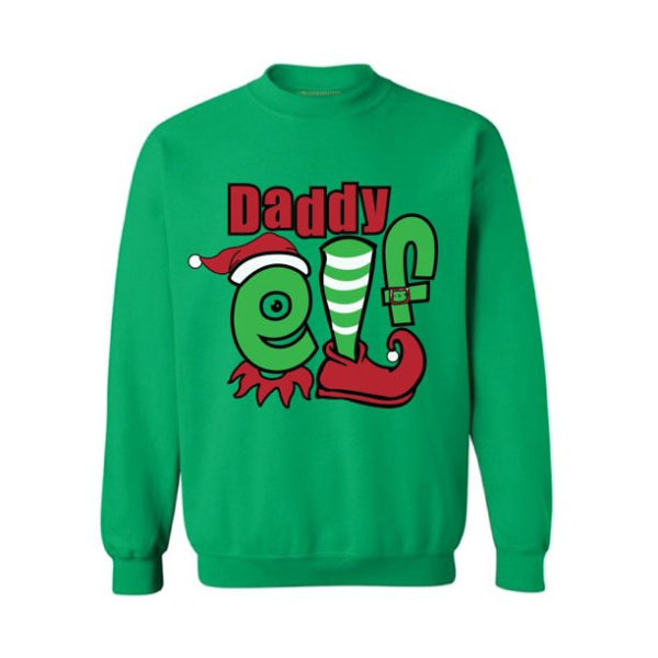 Daddy Christmas sweater Ugly Elf sweater Sweatshirt Green S