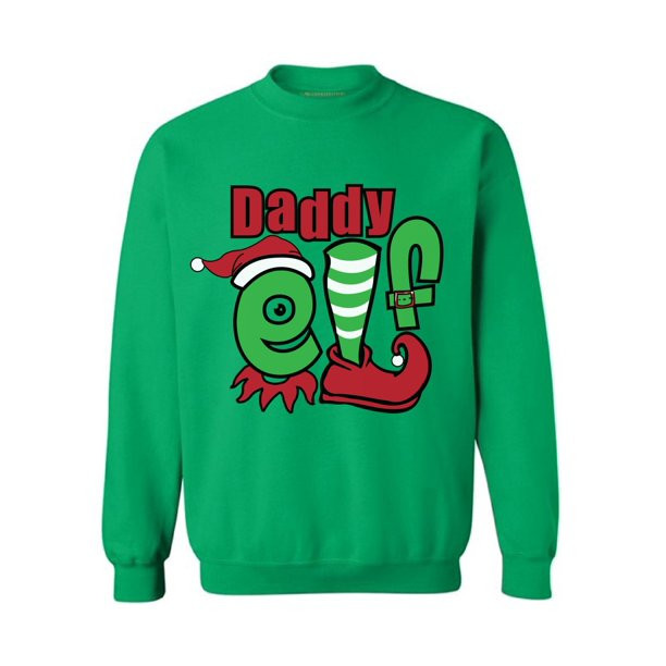 Daddy Christmas sweater  Ugly Elf sweater Style: Sweatshirt, Color: Green