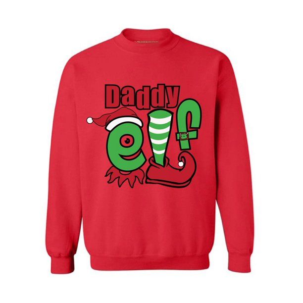 Daddy Christmas sweater  Ugly Elf sweater Style: Sweatshirt, Color: Red