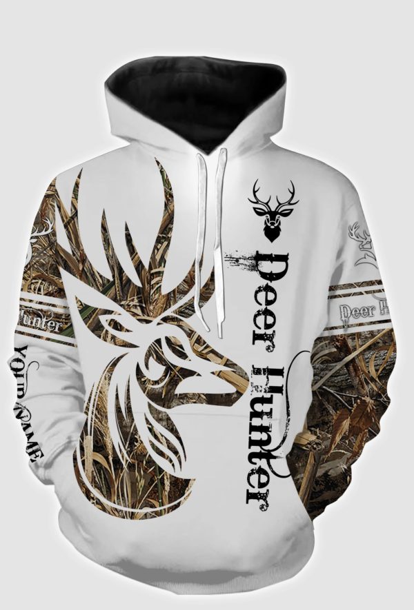 Deer hunter customize name all over print 3d shirt Hoodie S
