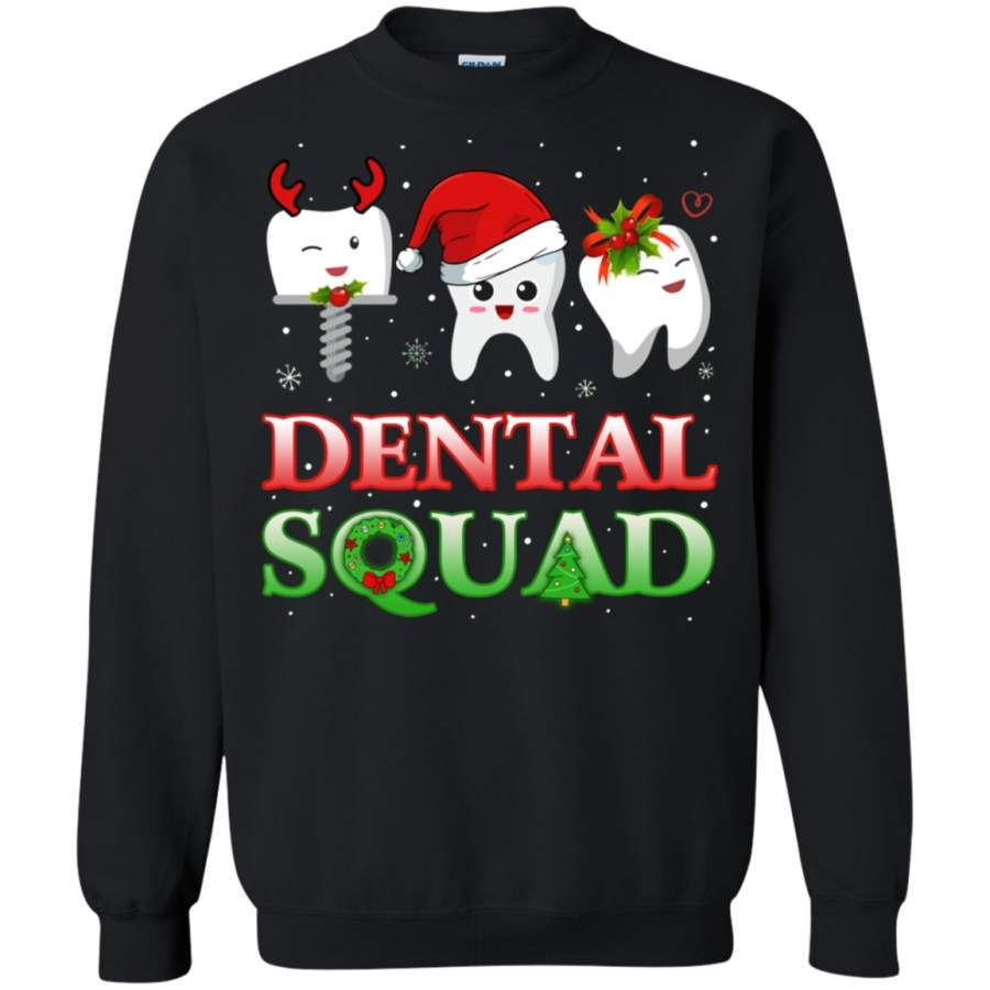 Dental Squad Tooth Christmas Sweatshirt Style: Sweatshirt, Color: Black