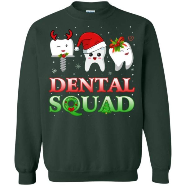 Dental Squad Tooth Christmas Sweatshirt Sweatshirt Forest Green S