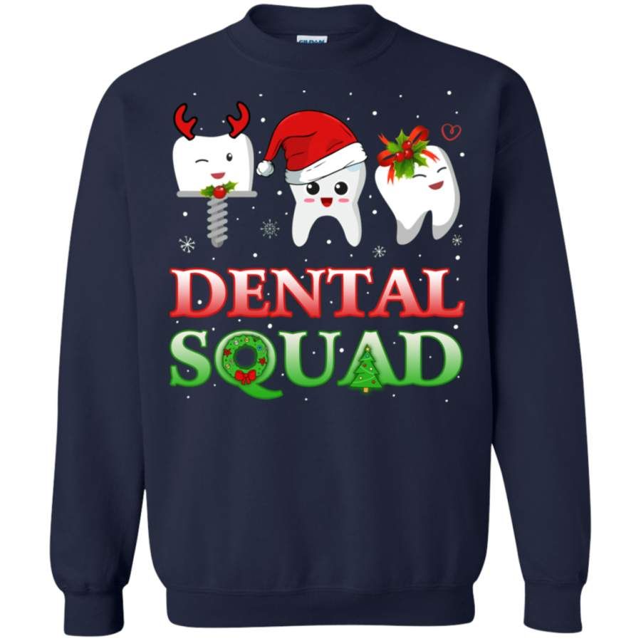 Dental Squad Tooth Christmas Sweatshirt Style: Sweatshirt, Color: Navy