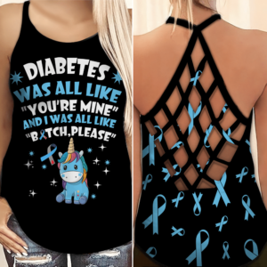 Diabetes Awareness, Diabetes Was All Like "You're Mine" Baby Unicorn Criss Cross Tank Top product photo 0