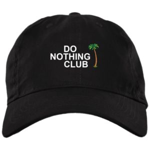 Do Nothing Club Coconut tree cap BX001 Brushed Twill Unstructured Dad Cap Black One Size