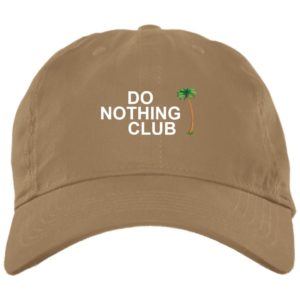 Do Nothing Club Coconut tree cap BX001 Brushed Twill Unstructured Dad Cap Khaki One Size