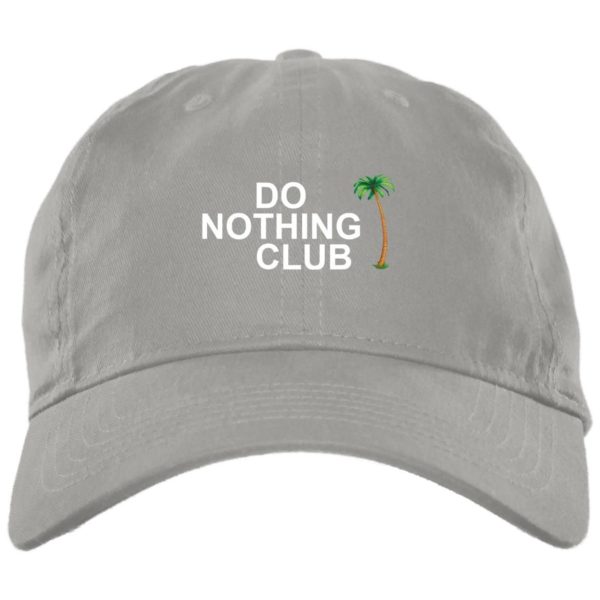 Do Nothing Club Coconut tree cap BX001 Brushed Twill Unstructured Dad Cap Light Grey One Size