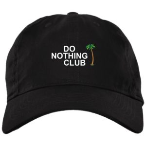 Do Nothing Club Coconut tree cap BX880 Twill Unstructured Dad Cap Black One Size