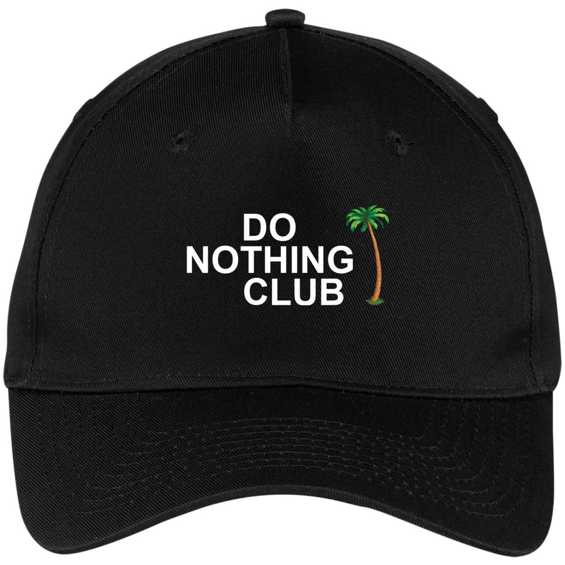 Do Nothing Club Coconut tree cap Style: CP86 Five Panel Twill Cap, Color: Black