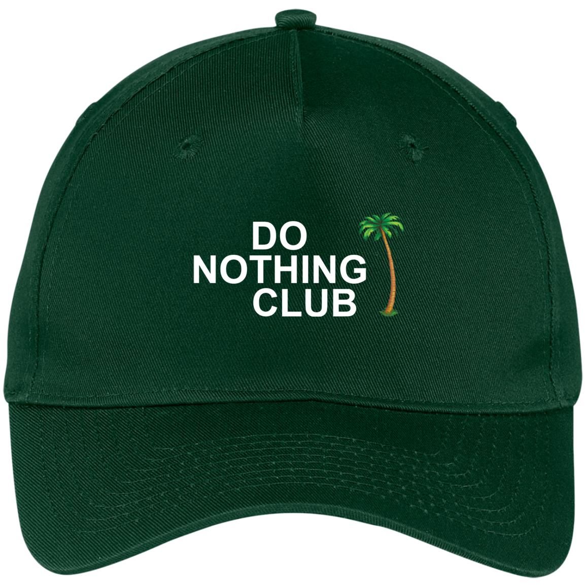 Do Nothing Club Coconut tree cap Style: CP86 Five Panel Twill Cap, Color: Hunter