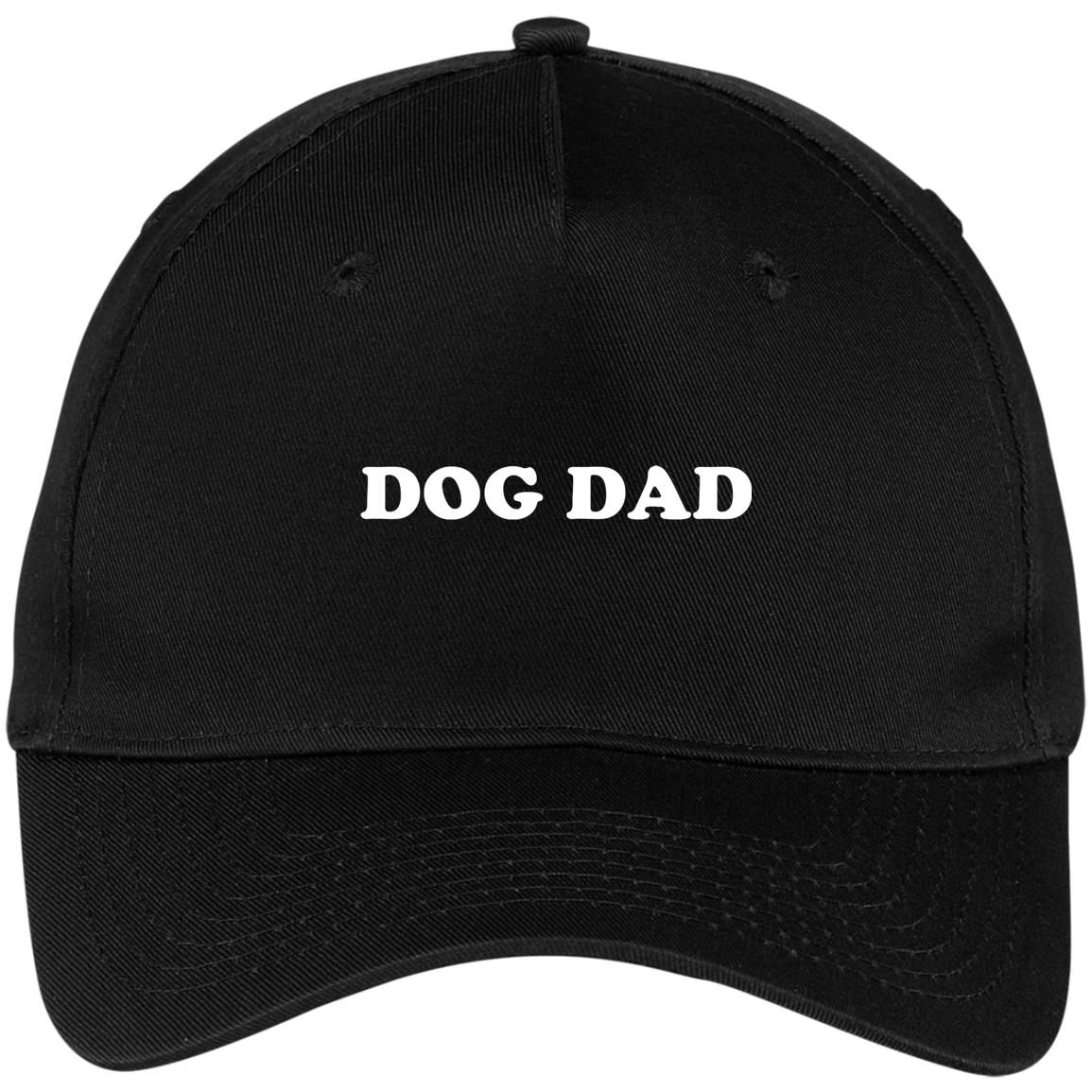 Dog Dat Embroidered Hat Style: CP86 Five Panel Twill Cap, Color: Black