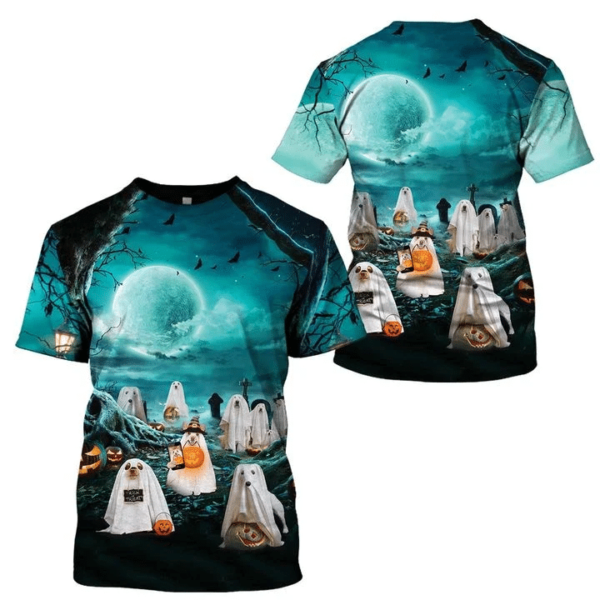 Dog Ghost Halloween Costume 3D All Over Print Shirt 3D T-Shirt Black S