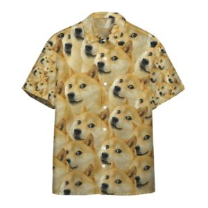 Doge Meme Hawaiian Shirt | 3D All Over Print Hawaiian Shirt Short Sleeve Hawaiian Shirt Black S
