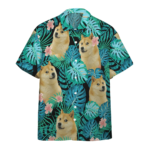 Doge Meme Tropical Hawaiian Shirt Short Sleeve Hawaiian Shirt Black S