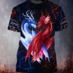 Dragon Couple 3D Printed Shirt 3D T-Shirt Black S
