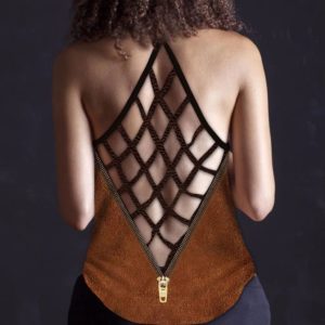Dragon Leather Pattern 3D Printed Criss-Cross Tank Top product photo 3