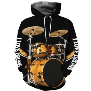 Drum Music 3D All Over Print Shirt and Short 3D Hoodie Black S