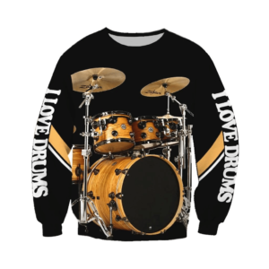 Drum Music 3D All Over Print Shirt and Short 3D Sweatshirt Black S
