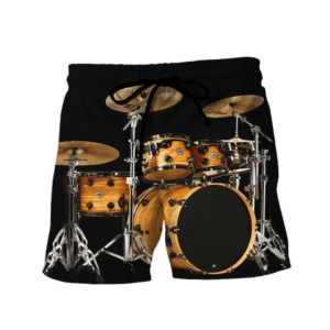 Drum Music 3D All Over Print Shirt and Short Short Pant Black S