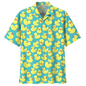 Duck Full Print Hawaiian Shirt Short Sleeve Hawaiian Shirt Black S