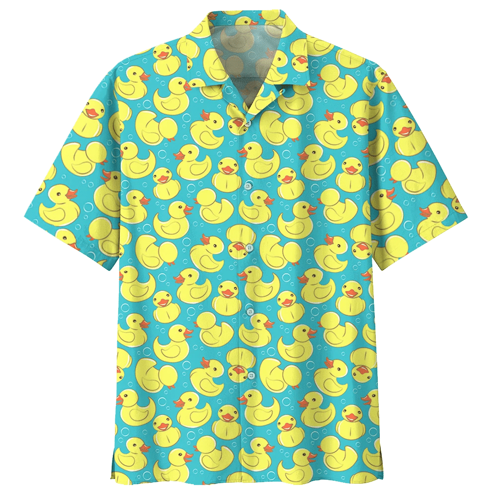 Duck Full Print Hawaiian Shirt Style: Short Sleeve Hawaiian Shirt, Color: Black