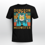 Dungeon Meowster Funny Nerdy Gamer Cat D20 Dice RPG Shirt Unisex T-shirt Black S