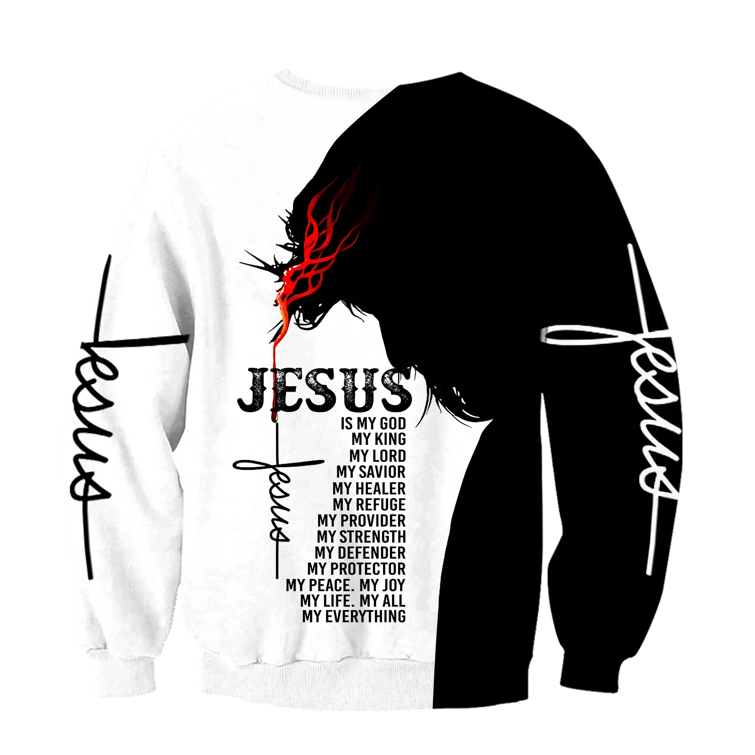 Easter Jesus, Jesus Is My God My King My Lord 3D All Over Print Shirt Style: 3D Sweatshirt, Color: Black