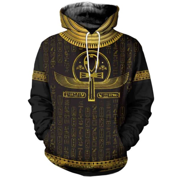 Egyptian Cross Ankh Gold 3D Printed 3D Hoodie Yellow S