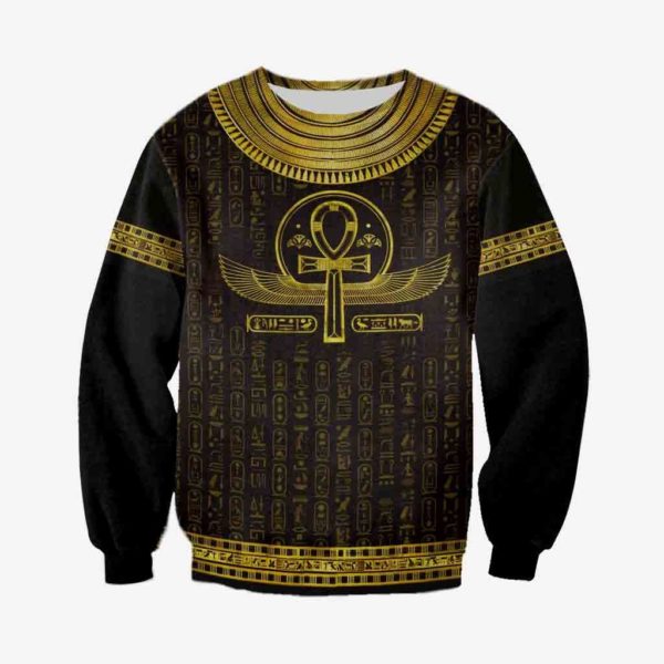 Egyptian Cross Ankh Gold 3D Printed 3D Sweatshirt Yellow S